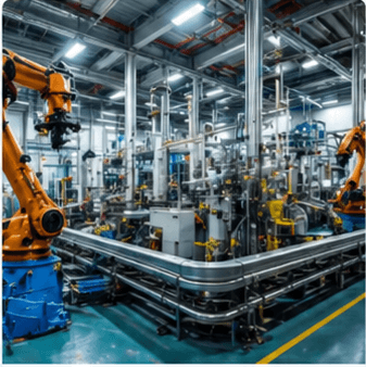 Manufacturing facility with industrial process equipment